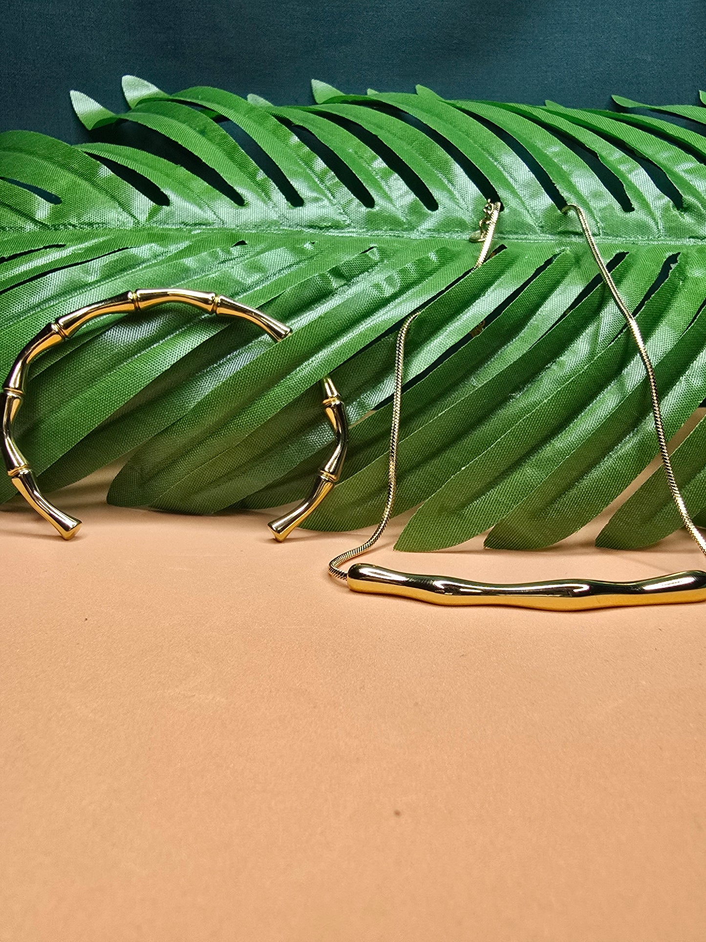 Bamboo 2 Piece Stainless Steel Jewlery Set