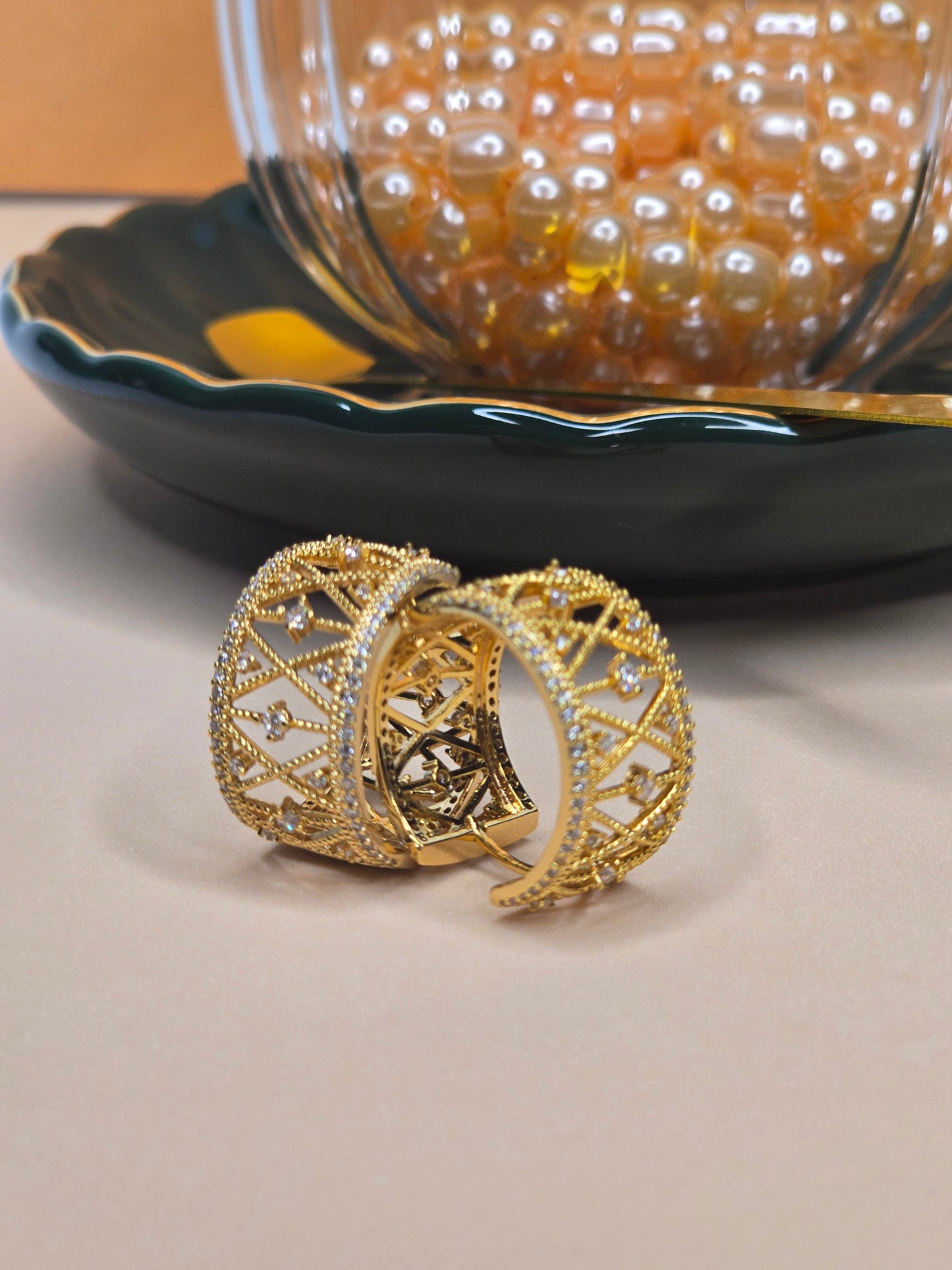 Bold Brilliance, Gold-Plated Hoop Earrings.