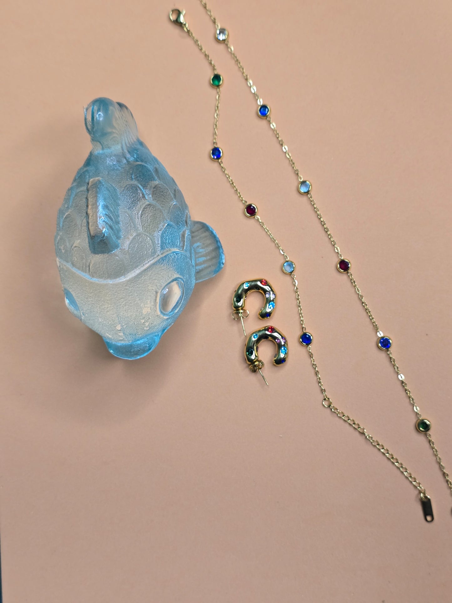 Vibrant Zircon Harmony Stainess Steel Jewelry Set