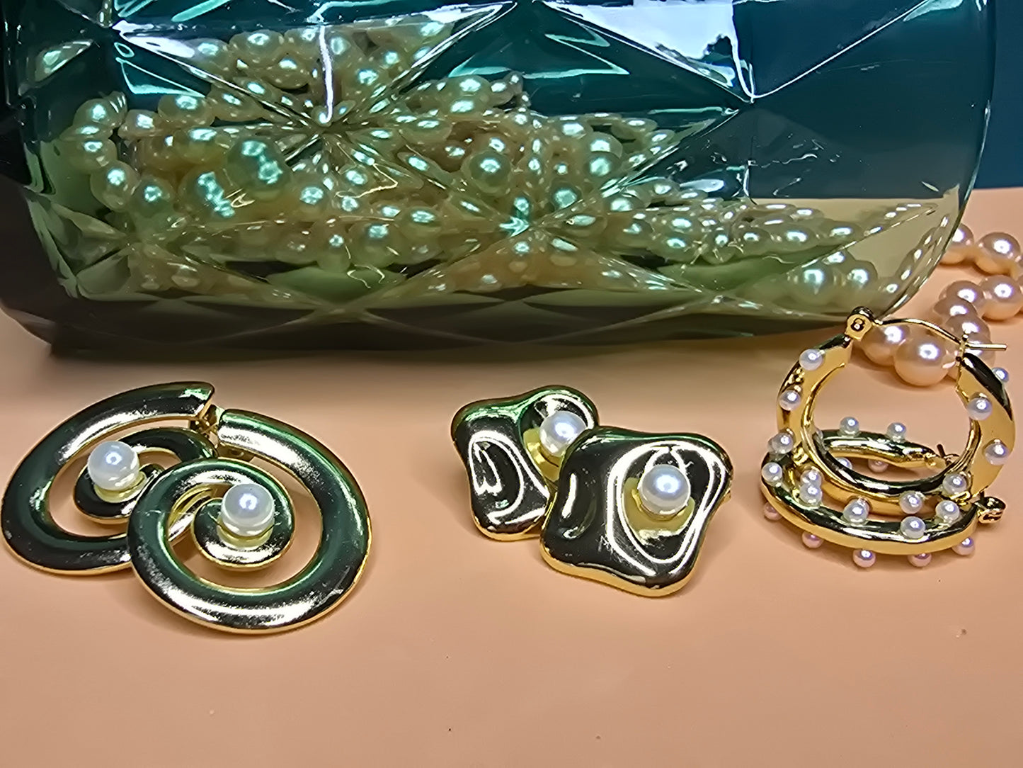 Pearl Crazy: Juego de 3 pares de pendientes – Oferta especial