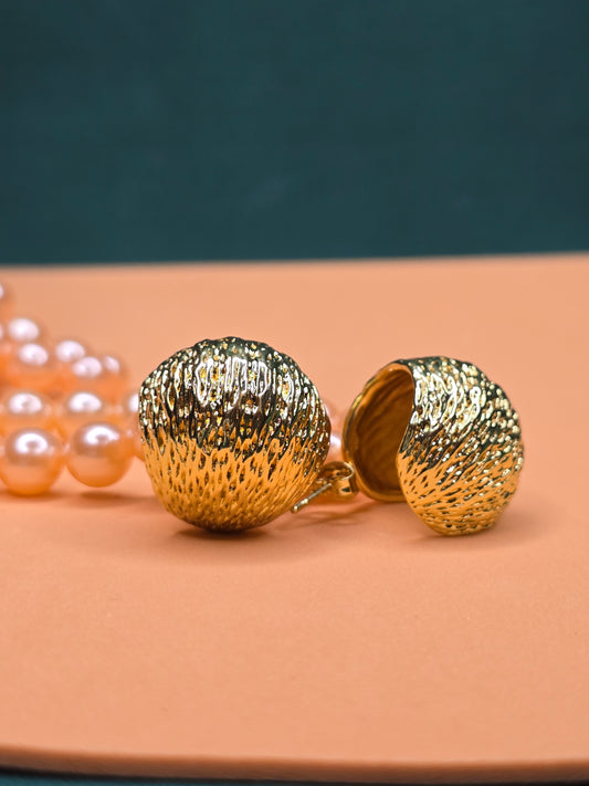 Pendientes de aro de acero inoxidable dorados con forma de círculo dorado