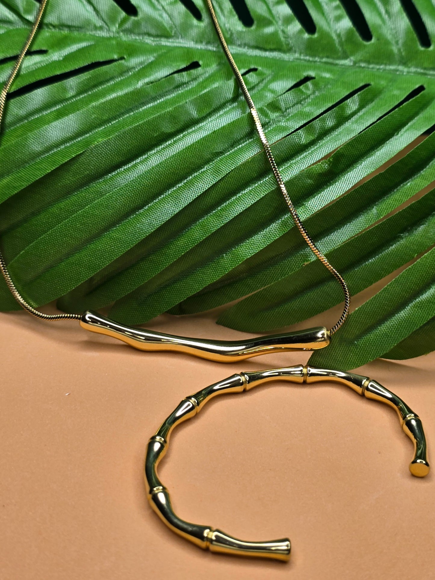 Bamboo 2 Piece Stainless Steel Jewlery Set