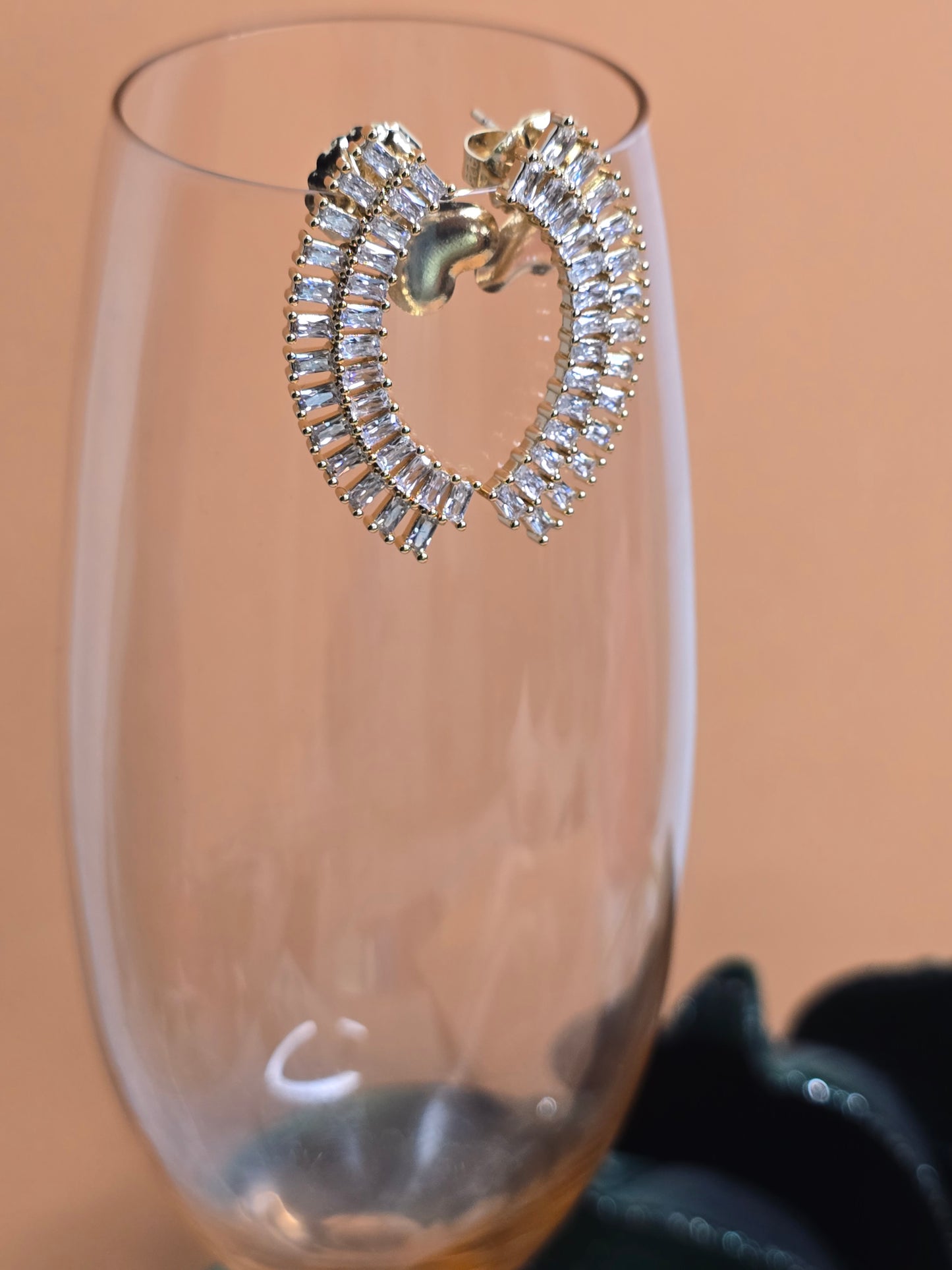 Golden Ascend Zircon Climber Earrings