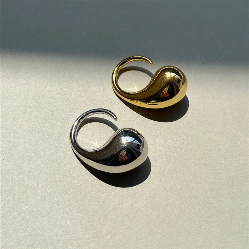 New Fashion Gold Silver Colour Water Drop Ring