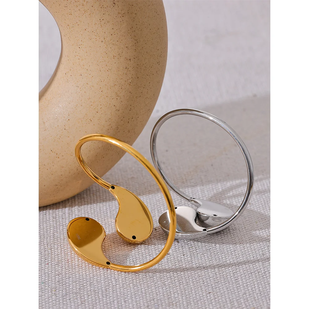 Trendy Stainless Steel Water Drop Hollow Adjustable Bracelet Bangle Hight Quality Gold Plating