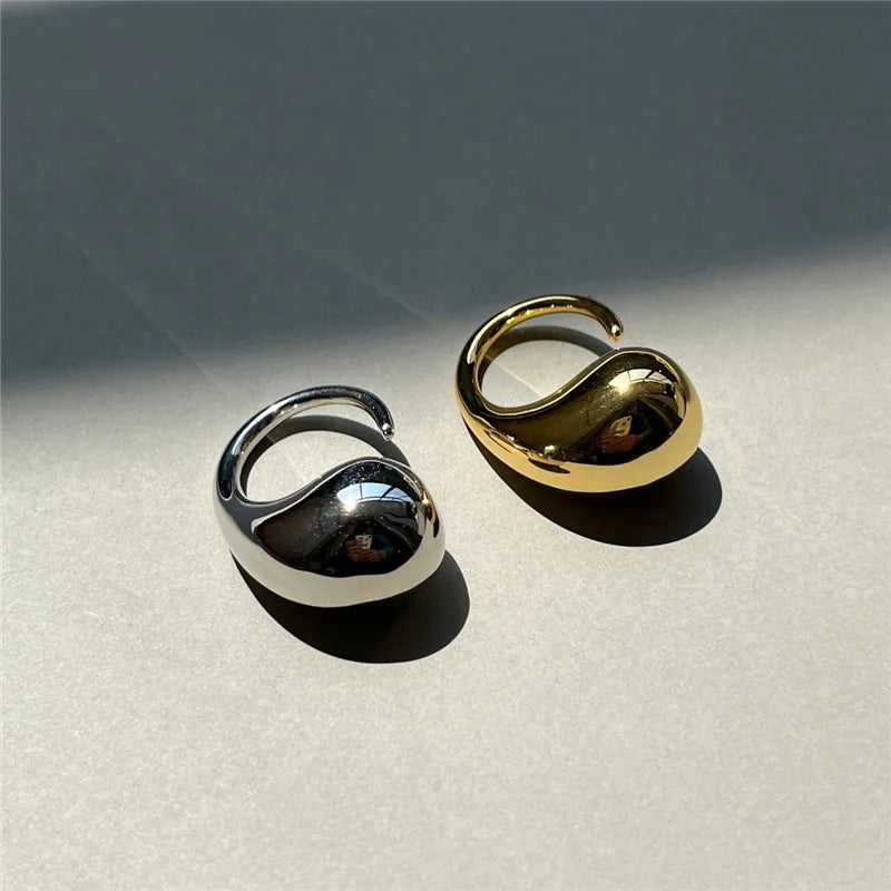 New Fashion Gold Silver Colour Water Drop Ring