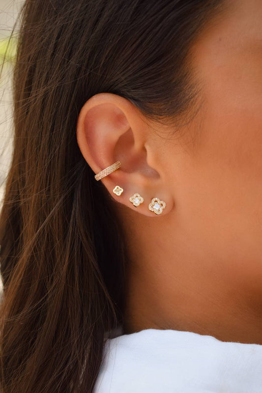 Gold Clove Micro Zircon Stud Trio