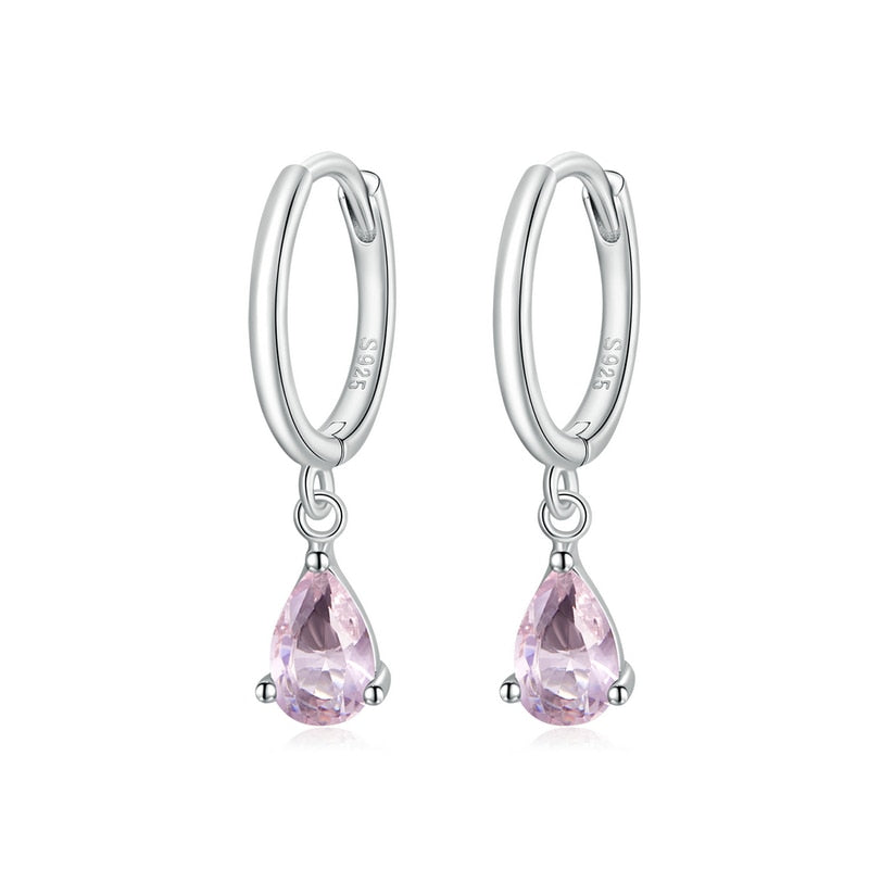 Silver ISHWAR Water Drop Earrings  925 Sterling Silver 4 Colors Drop Shape Earring