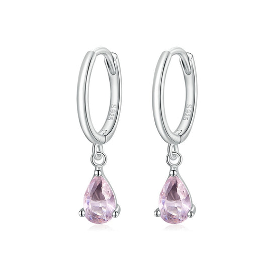 Silver ISHWAR Water Drop Earrings  925 Sterling Silver 4 Colors Drop Shape Earring