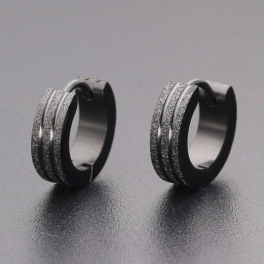 Fashion Earrings Unisex, Round Titanium Steel