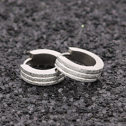 Fashion Earrings Unisex, Round Titanium Steel