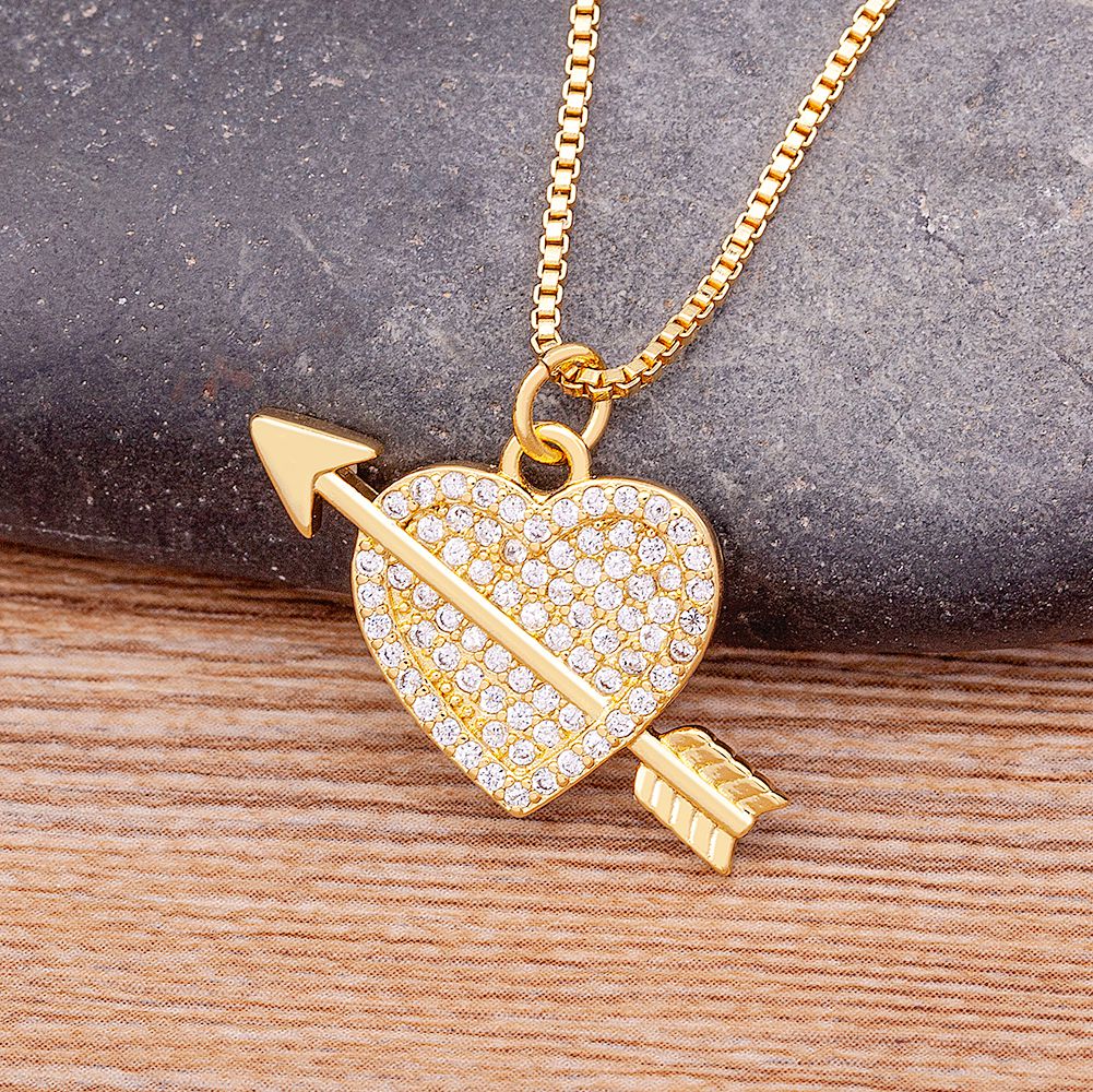 Micro Pave Zircon Heart Shape Pendant Chain Necklace Bbunny Inspired