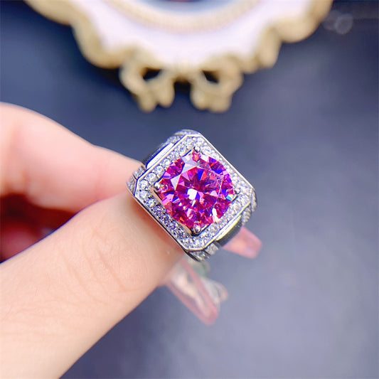 Magnificent 5 Carat Pink Moissanite Unisex Rings Pink