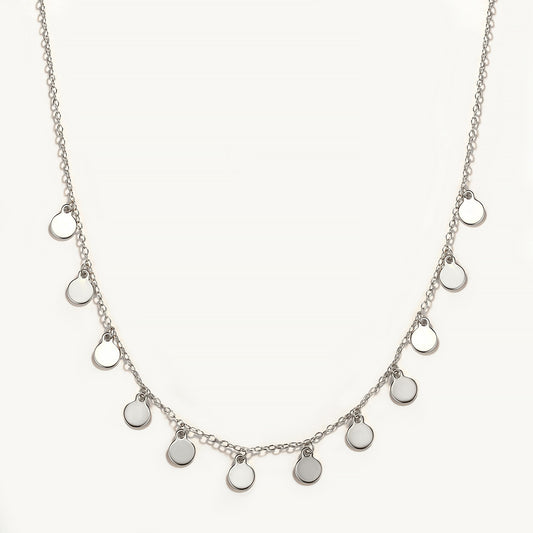 Stars Moon Real 925 Sterling Silver  Choker Necklace with Pearl, Fancy Diamond.