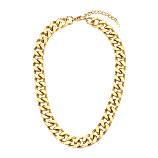 New Trendy Stainless Steel Gold Plated Tarnish Free Cuban Chain