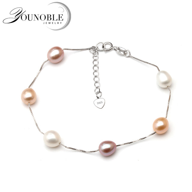 Multi Colored Fresh Water Natural Pearl Bracelet