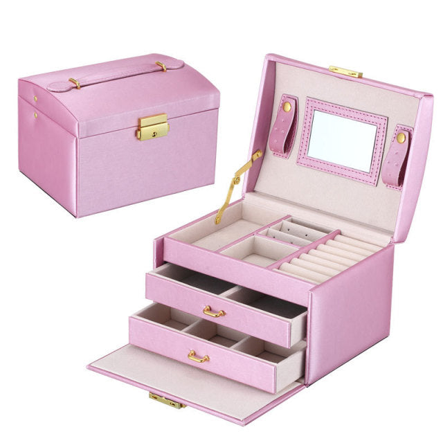 Grand Sale! Large Jewelry Box with Velvet Organizer and Drawers.