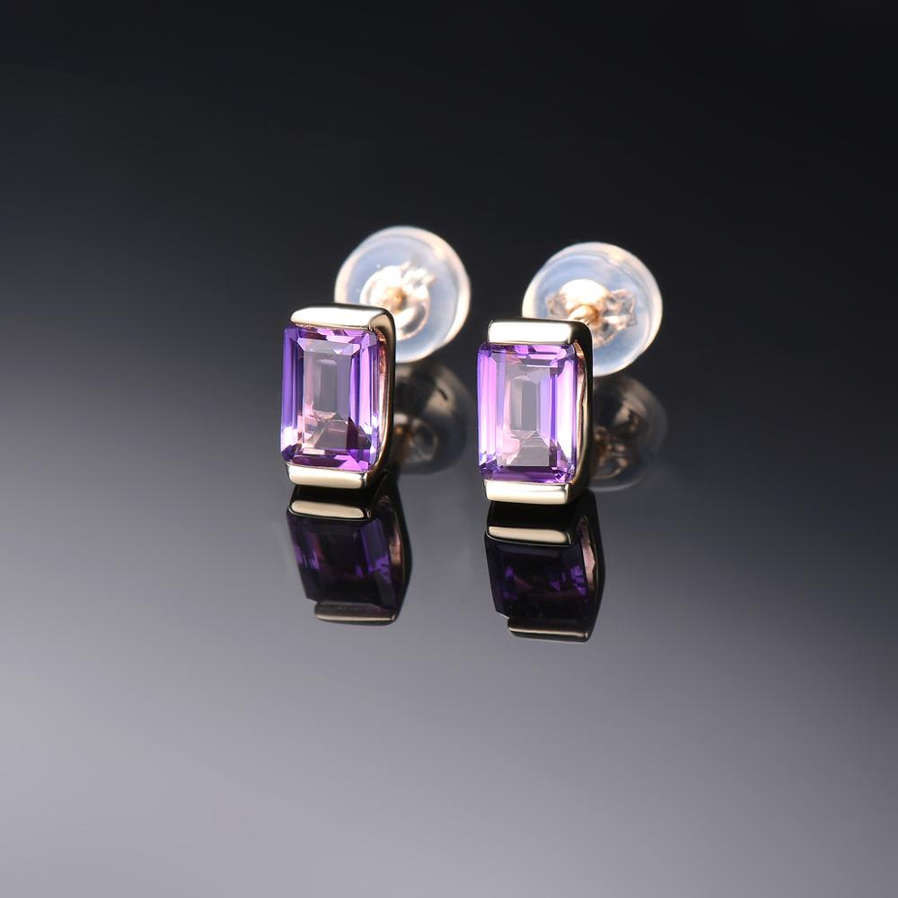 High Quality Garnet Stud Earrings with Gold Plating 1.1ct Gemstone ***