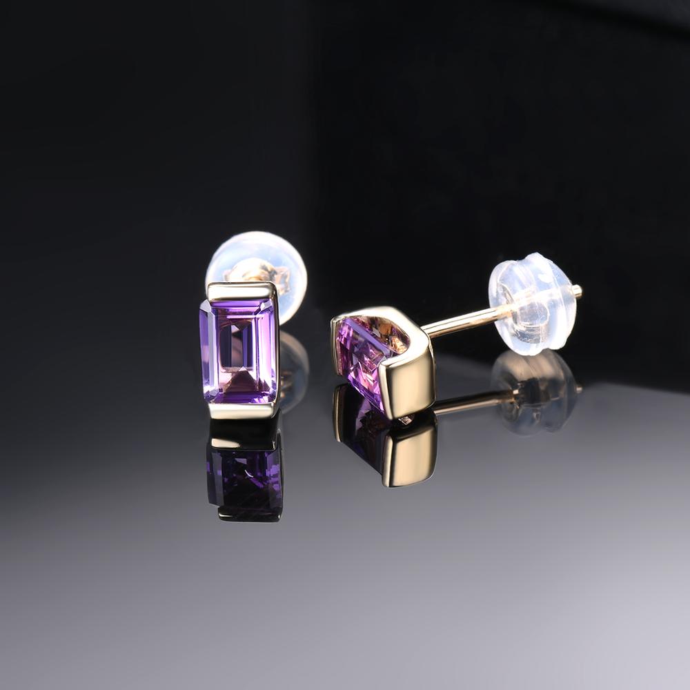 High Quality Garnet Stud Earrings with Gold Plating 1.1ct Gemstone ***