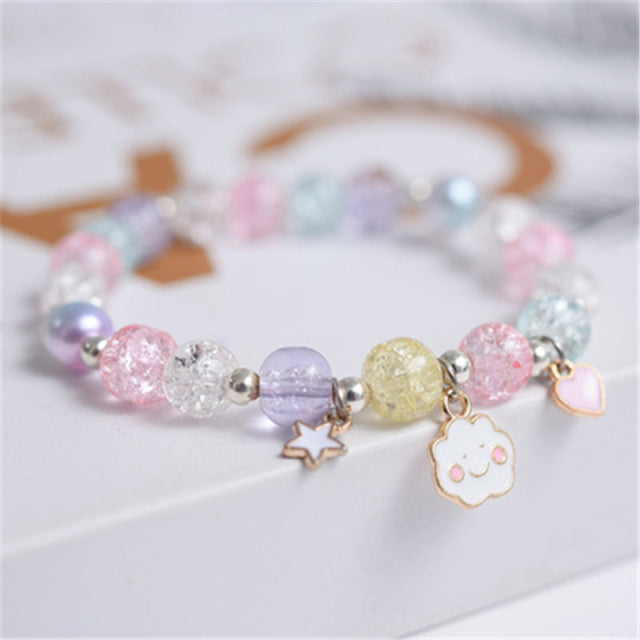 Cute round bead bracelets for girls.