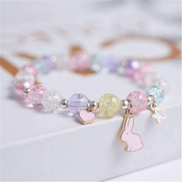 Cute round bead bracelets for girls.