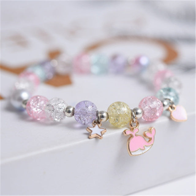 Cute round bead bracelets for girls.