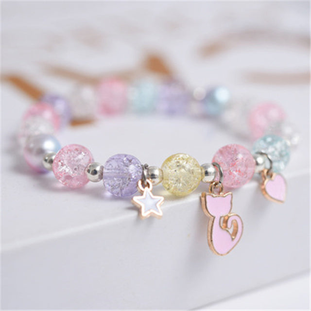 Cute round bead bracelets for girls.