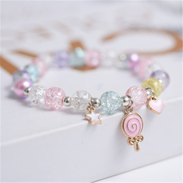 Cute round bead bracelets for girls.