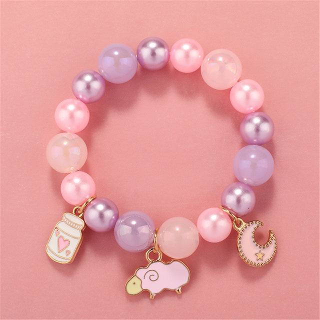 Cute round bead bracelets for girls.