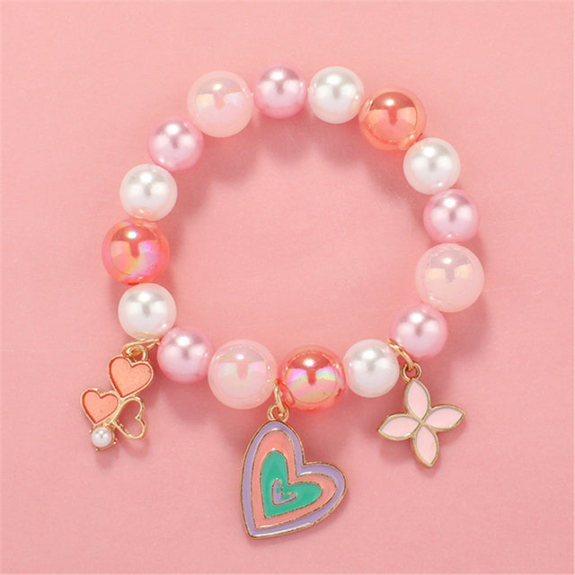 Cute round bead bracelets for girls.