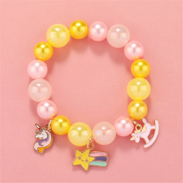 Cute round bead bracelets for girls.