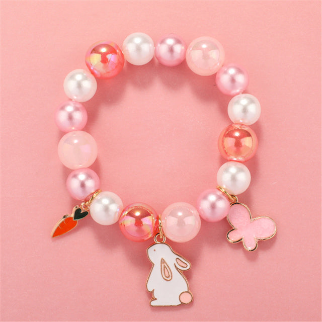 Cute round bead bracelets for girls.