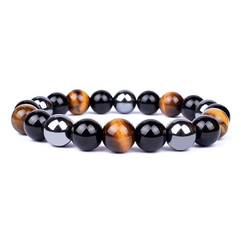 Nueva Pulsera masculina de Piedra Magnética Hematita Obsidiana y Ojo de Tigre, Pulsera Unisex.