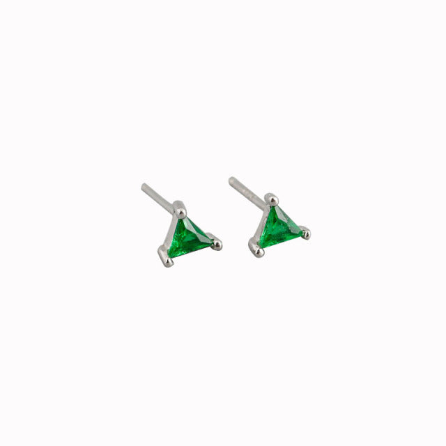 Elegant Silver earrings with green Zirconia