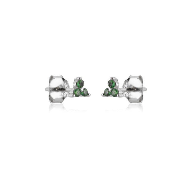 Elegant Silver earrings with green Zirconia