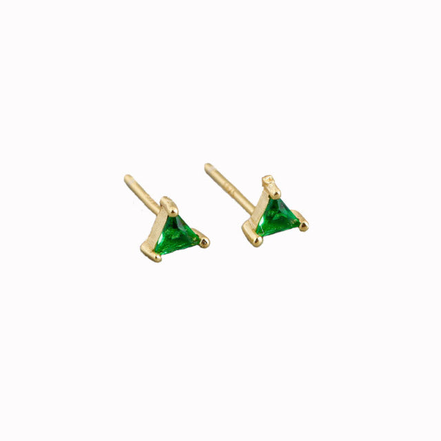 Elegant Silver earrings with green Zirconia