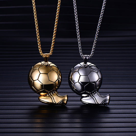 Necklace with Football Boot Pendant for Men and Boys, Sporty Style Association Jewelry.