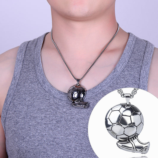 Necklace with Football Boot Pendant for Men and Boys, Sporty Style Association Jewelry.