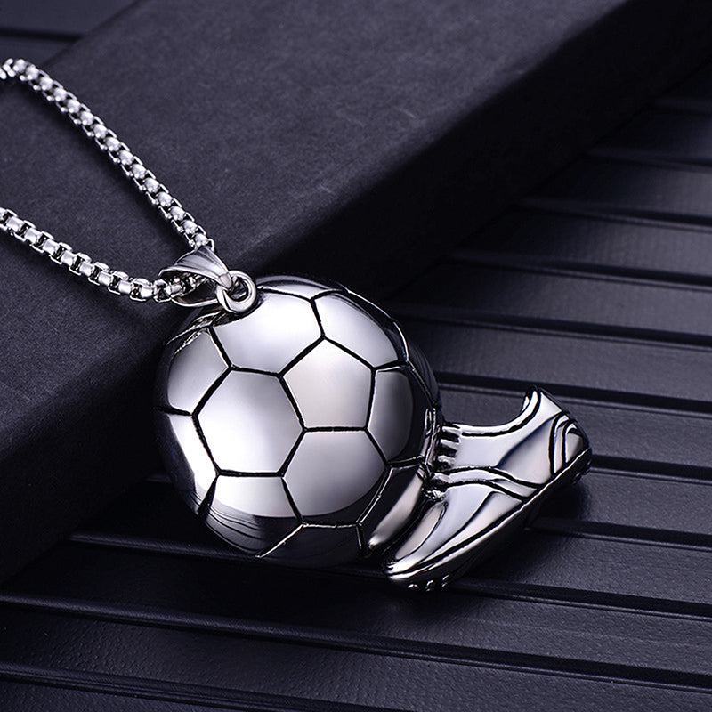 Necklace with Football Boot Pendant for Men and Boys, Sporty Style Association Jewelry.