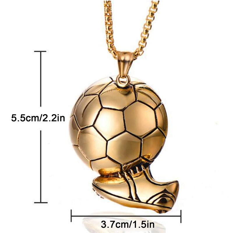 Necklace with Football Boot Pendant for Men and Boys, Sporty Style Association Jewelry.