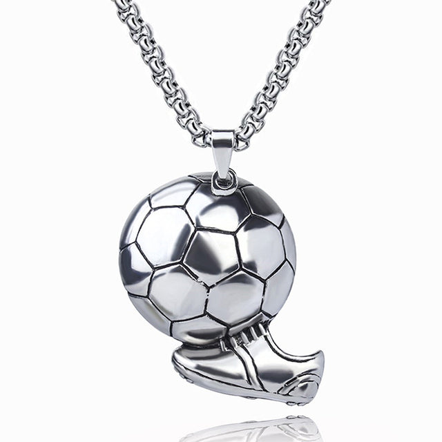 Necklace with Football Boot Pendant for Men and Boys, Sporty Style Association Jewelry.