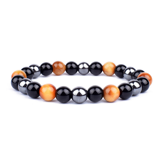 Nueva Pulsera masculina de Piedra Magnética Hematita Obsidiana y Ojo de Tigre, Pulsera Unisex.