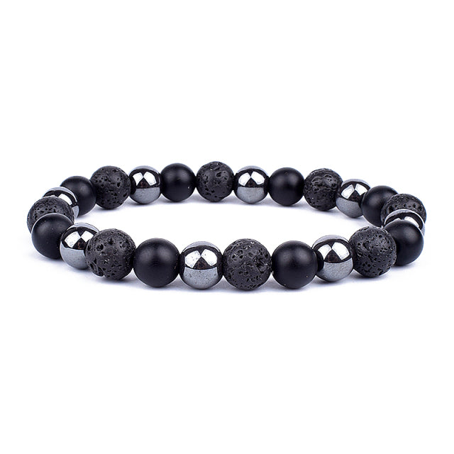 Nueva Pulsera masculina de Piedra Magnética Hematita Obsidiana y Ojo de Tigre, Pulsera Unisex.