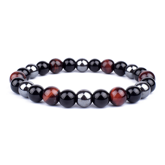 Nueva Pulsera masculina de Piedra Magnética Hematita Obsidiana y Ojo de Tigre, Pulsera Unisex.