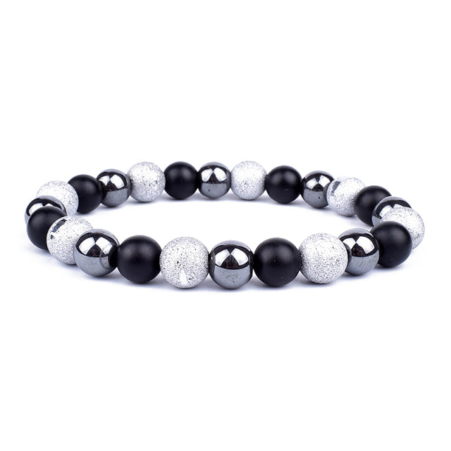 Nueva Pulsera masculina de Piedra Magnética Hematita Obsidiana y Ojo de Tigre, Pulsera Unisex.