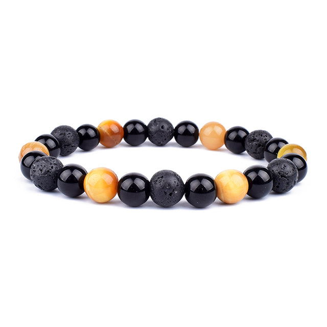 Nueva Pulsera masculina de Piedra Magnética Hematita Obsidiana y Ojo de Tigre, Pulsera Unisex.