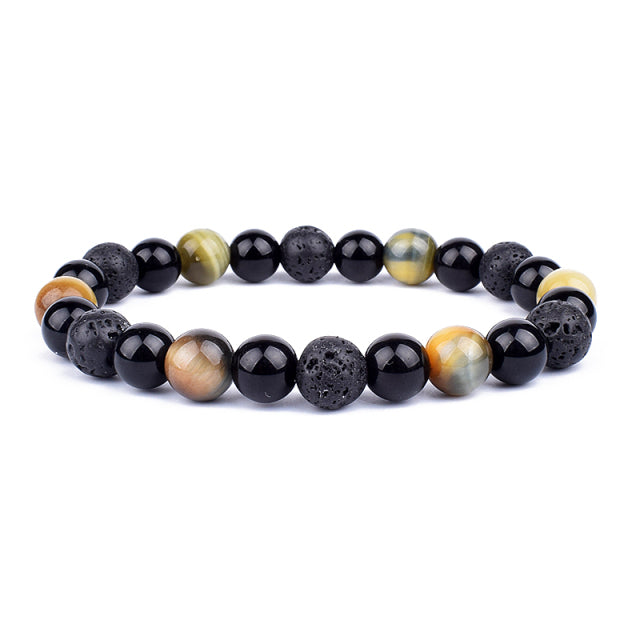 Nueva Pulsera masculina de Piedra Magnética Hematita Obsidiana y Ojo de Tigre, Pulsera Unisex.