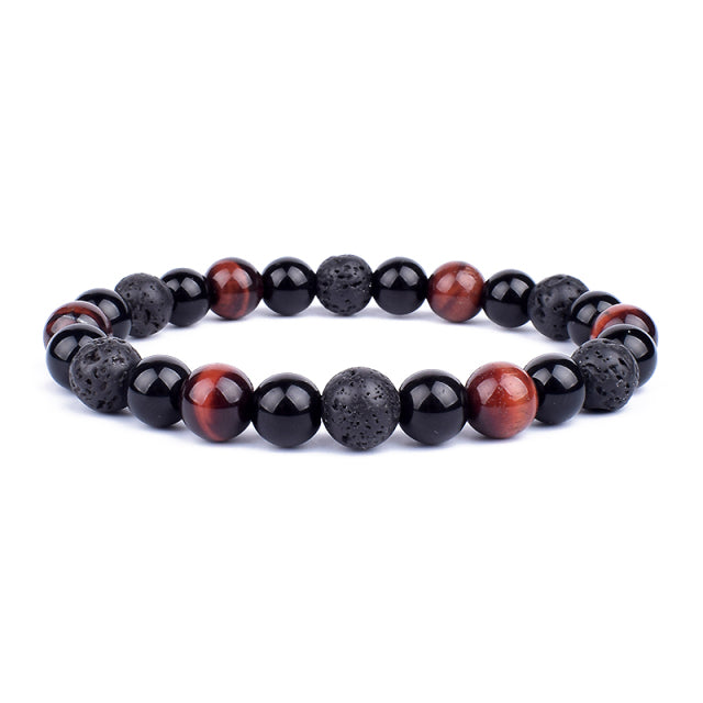 Nueva Pulsera masculina de Piedra Magnética Hematita Obsidiana y Ojo de Tigre, Pulsera Unisex.