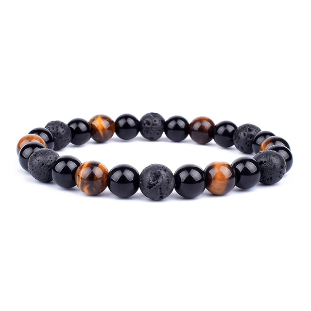 Nueva Pulsera masculina de Piedra Magnética Hematita Obsidiana y Ojo de Tigre, Pulsera Unisex.