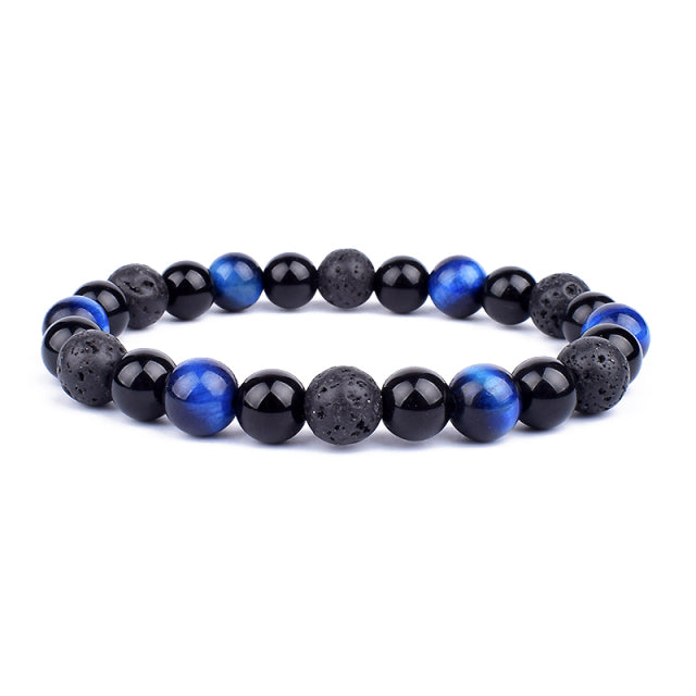 Nueva Pulsera masculina de Piedra Magnética Hematita Obsidiana y Ojo de Tigre, Pulsera Unisex.